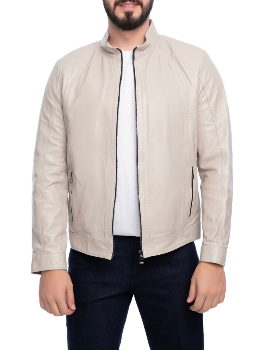 Кожаная куртка с воротником-стойкой Vellapais, бежевый
Кожаная куртка с воротником-стойкой Vellapais, бежевый