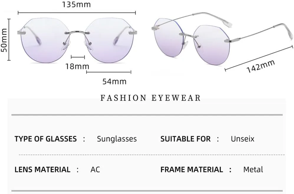 Солнцезащитные очки без оправы для женщин, многоугольные солнцезащитные очки без оправы, металлические линзы для мужчин, градиентные линзы HDUBFY, Silver With Blue
Солнцезащитные очки без оправы для женщин, многоугольные солнцезащитные очки без оправы, металлические линзы для мужчин, градиентные линзы HDUBFY, Silver With Blue