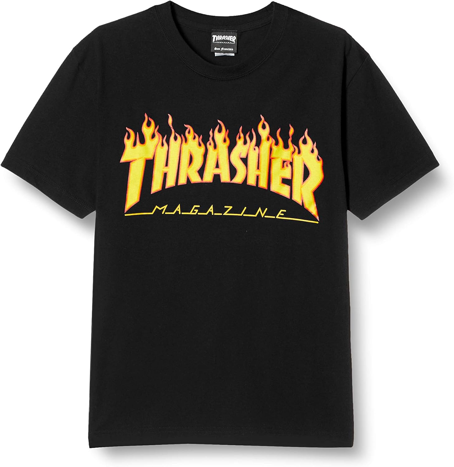 Мужская футболка с коротким рукавом и принтом Slasher TH91130 / FLAME (логотип бренда) Классическая модель Thrasher, черный
Мужская футболка с коротким рукавом и принтом Slasher TH91130 / FLAME (логотип бренда) Классическая модель Thrasher, черный