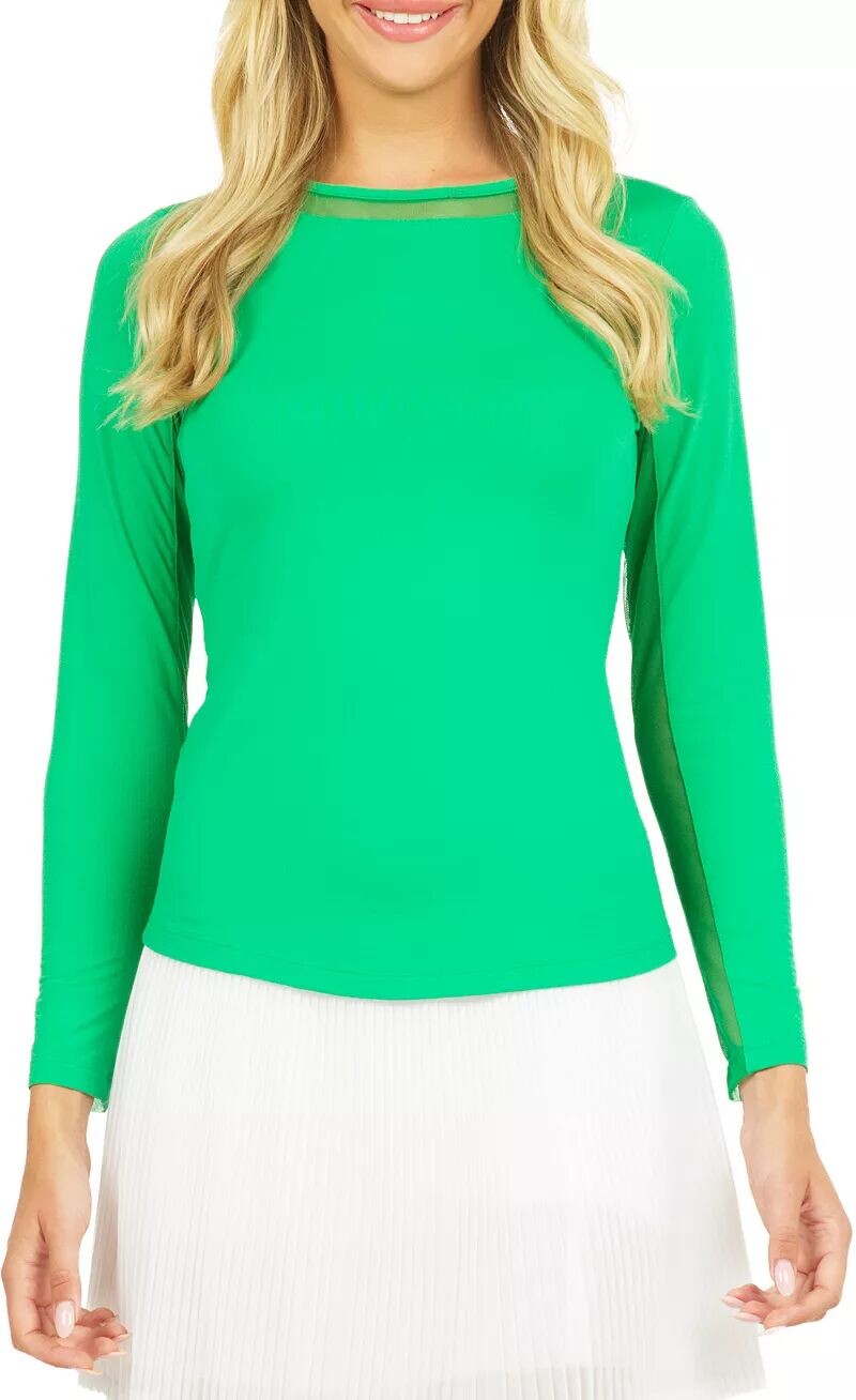 Ibkul Женская сетчатая футболка с круглым вырезом с длинными рукавами, зеленый
Ibkul Женская сетчатая футболка с круглым вырезом с длинными рукавами, зеленый