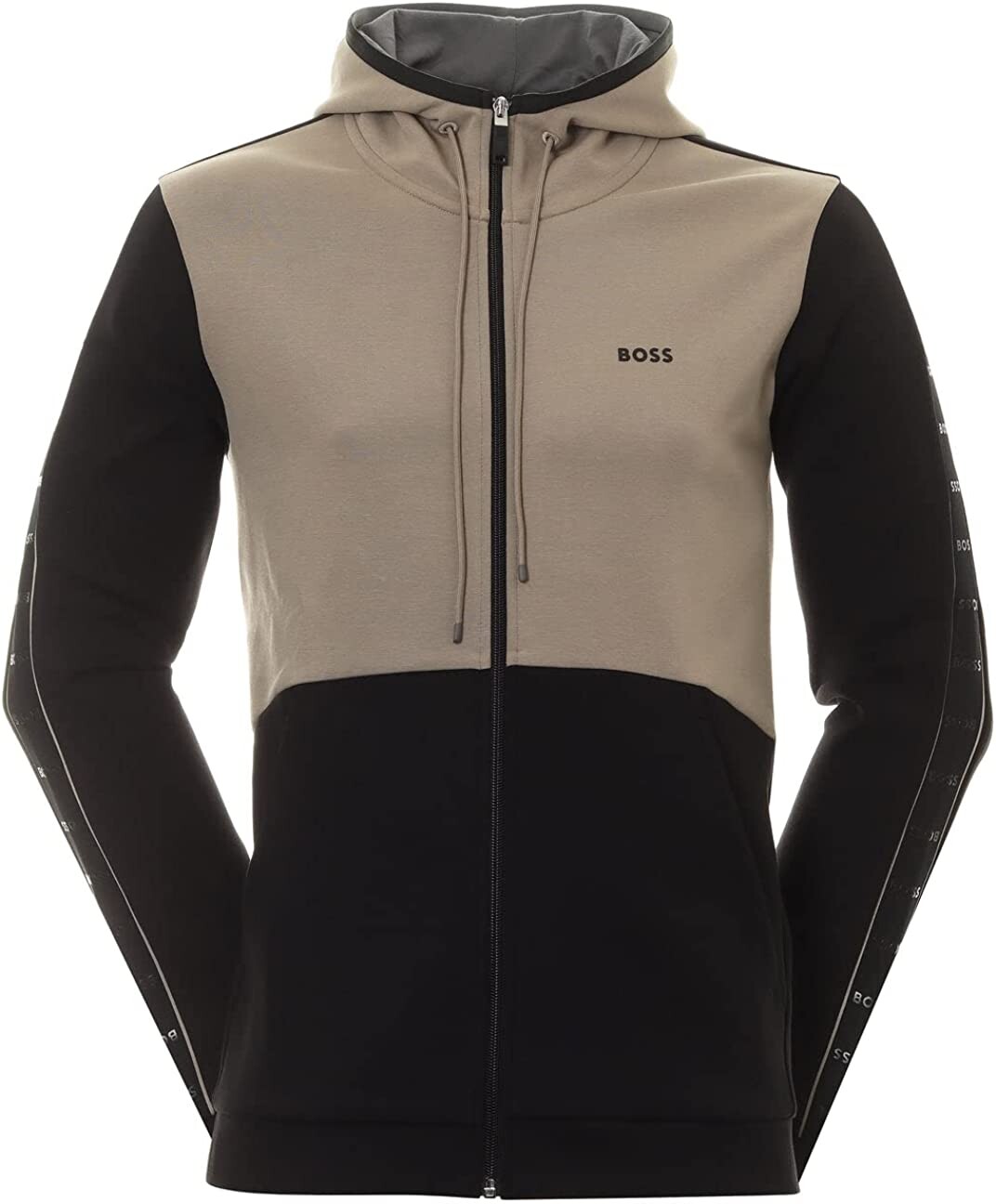 Hugo Boss Мужская толстовка с капюшоном на молнии черного цвета хаки с цветными блоками и полной молнией, черный
Hugo Boss Мужская толстовка с капюшоном на молнии черного цвета хаки с цветными блоками и полной молнией, черный