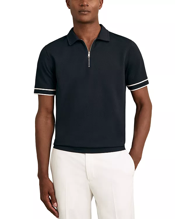 Текстурированная рубашка-поло на молнии Reiss, синий
Текстурированная рубашка-поло на молнии Reiss, синий