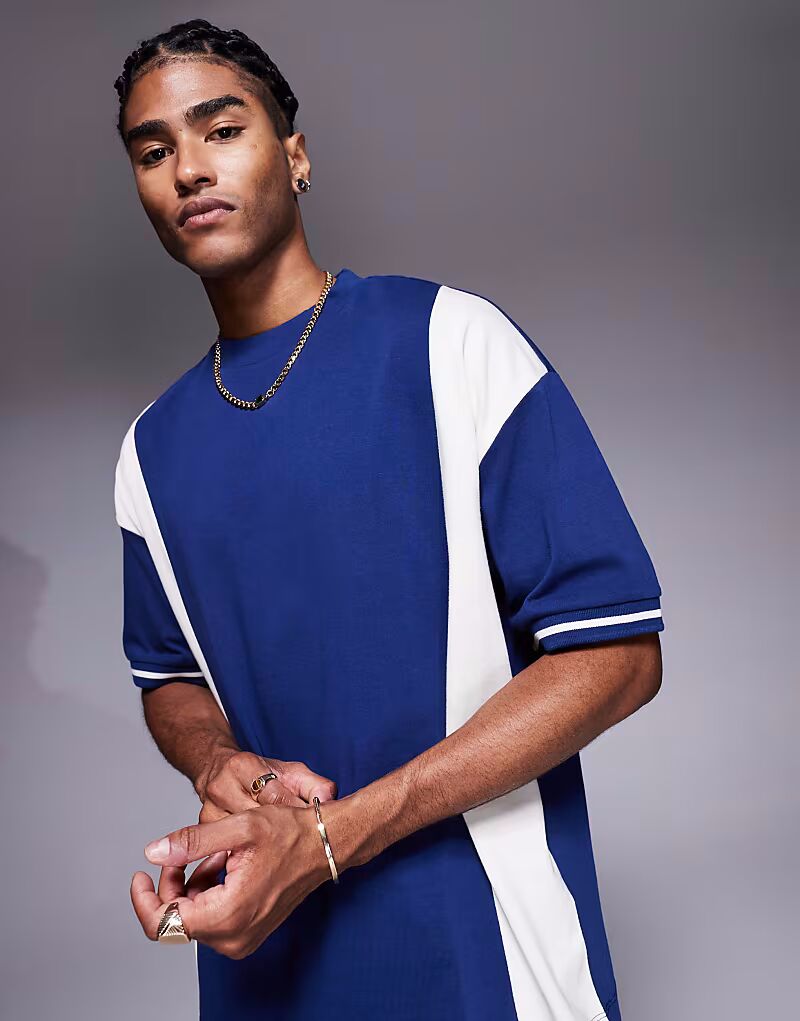 Футболка свободного кроя ASOS DESIGN в темно-синем и кремовом цветах, Бежевый, Футболка свободного кроя ASOS DESIGN в темно-синем и кремовом цветах
Футболка свободного кроя ASOS DESIGN в темно-синем и кремовом цветах, Бежевый, Футболка свободного кроя ASOS DESIGN в темно-синем и кремовом цветах