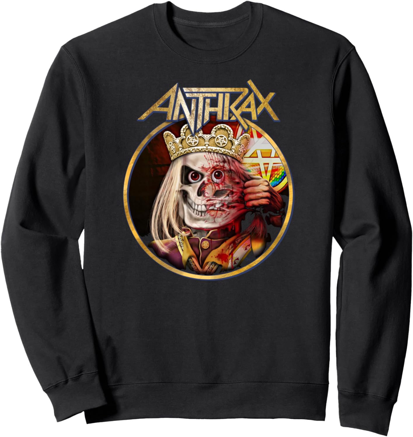 Сибирская язва - Толстовка с изображением маски Король не человек Anthrax Official, черный
Сибирская язва - Толстовка с изображением маски Король не человек Anthrax Official, черный