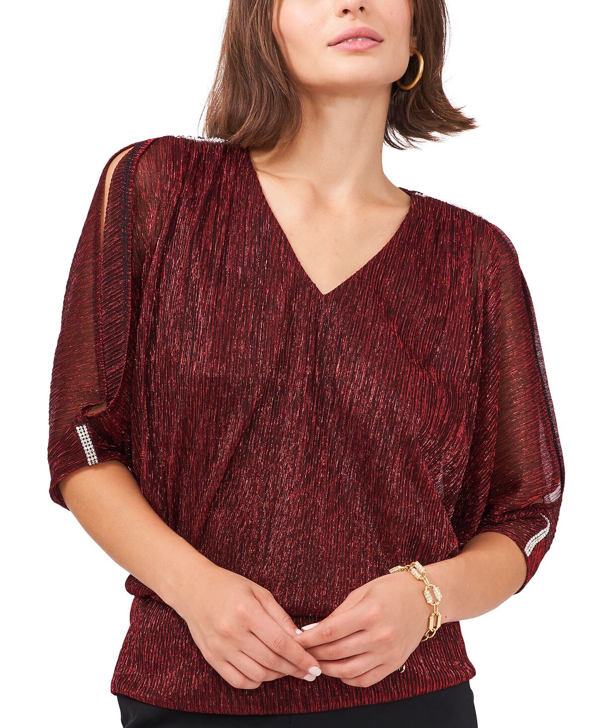 Блузон цвета металлик с разрезными рукавами MSK, мульти
Блузон цвета металлик с разрезными рукавами MSK, мульти