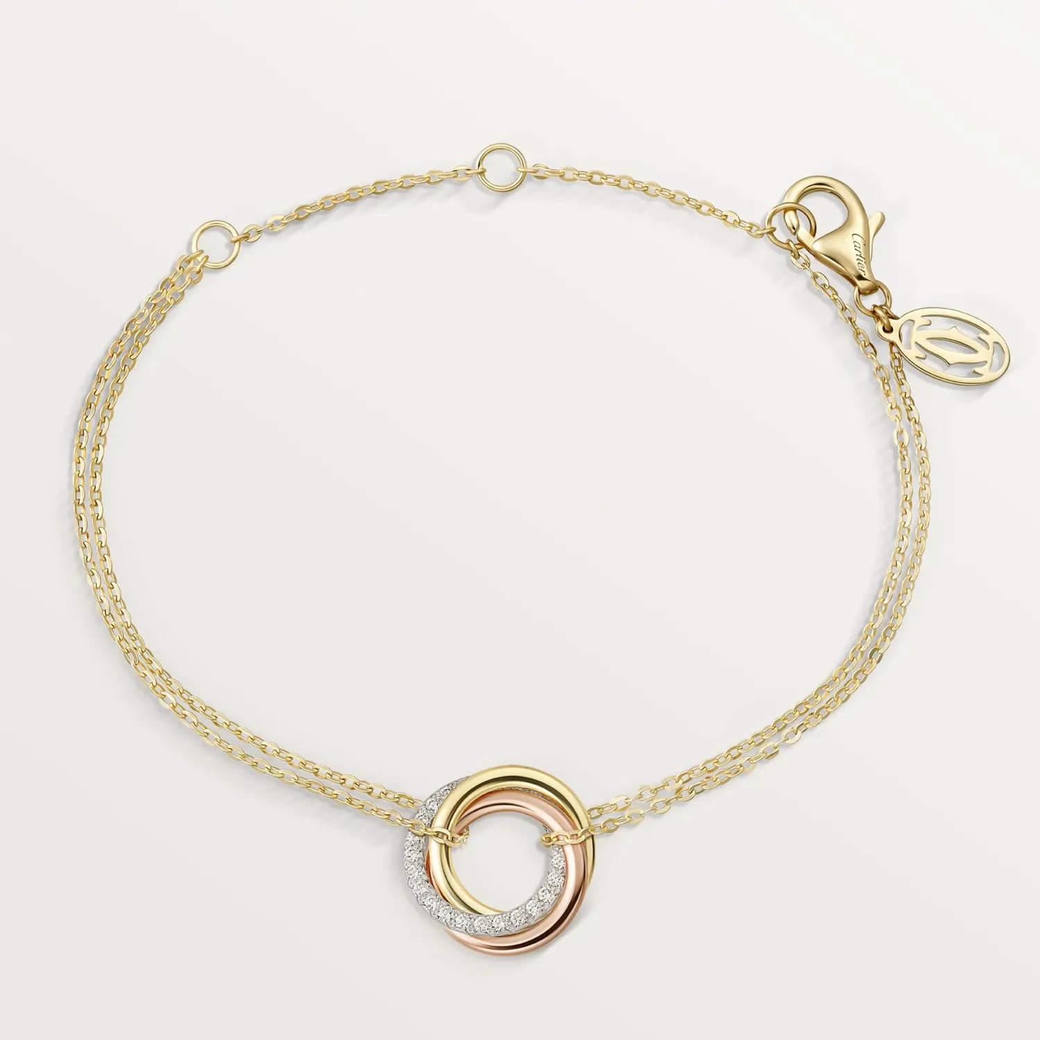 Браслет Cartier Trinity, белое золото/розовое золото/желтое золото/бриллианты
Браслет Cartier Trinity, белое золото/розовое золото/желтое золото/бриллианты