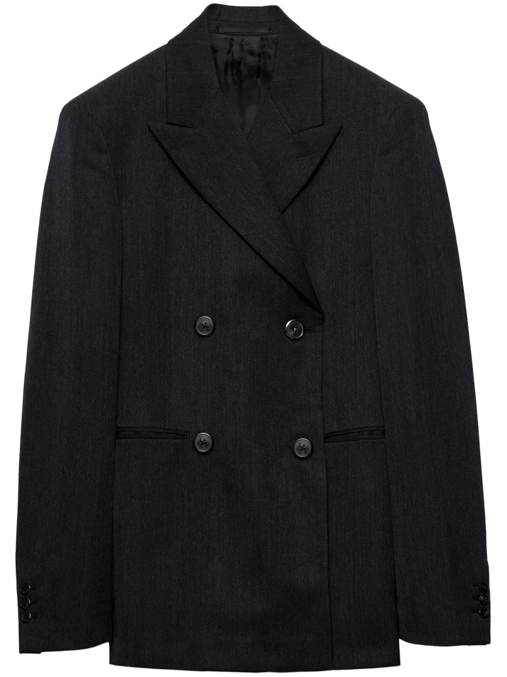 Двубортный блейзер Prada, серый
Двубортный блейзер Prada, серый