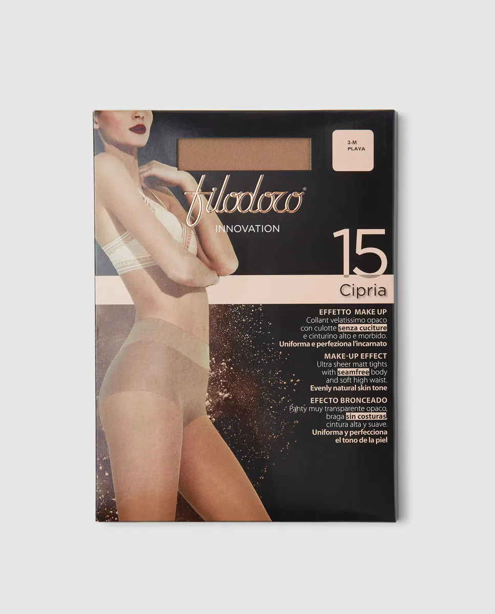 Трусики с эффектом загара плотностью 15 ден Innovation Filodoro, темно-коричневый