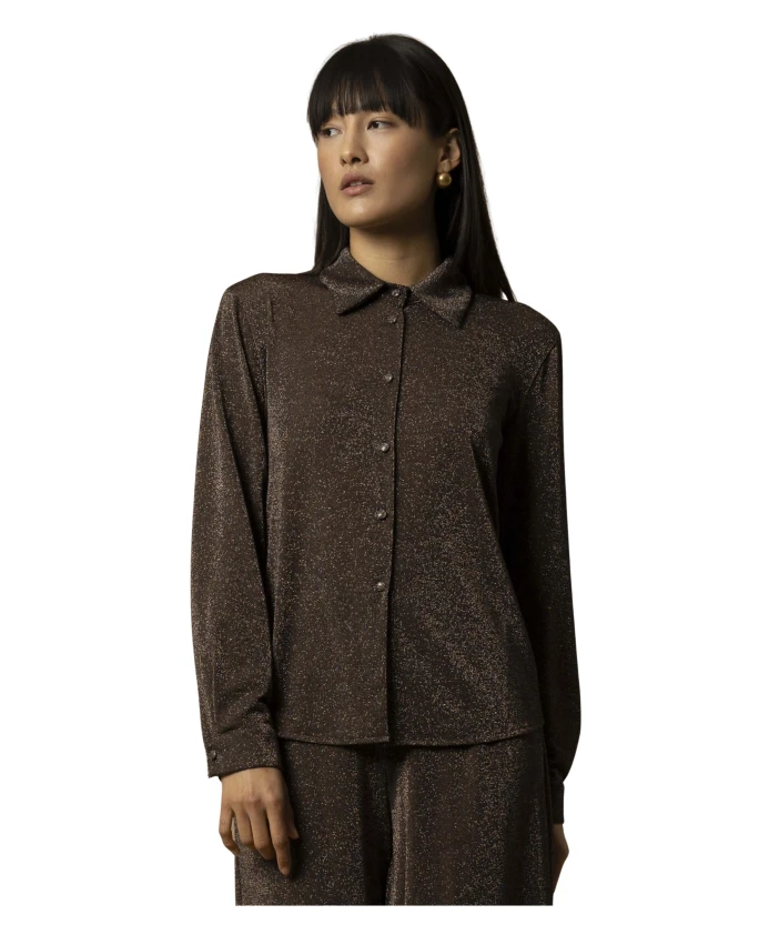 Стильная шерстяная рубашка с пайетками Kocca, коричневый
Стильная шерстяная рубашка с пайетками Kocca, коричневый
