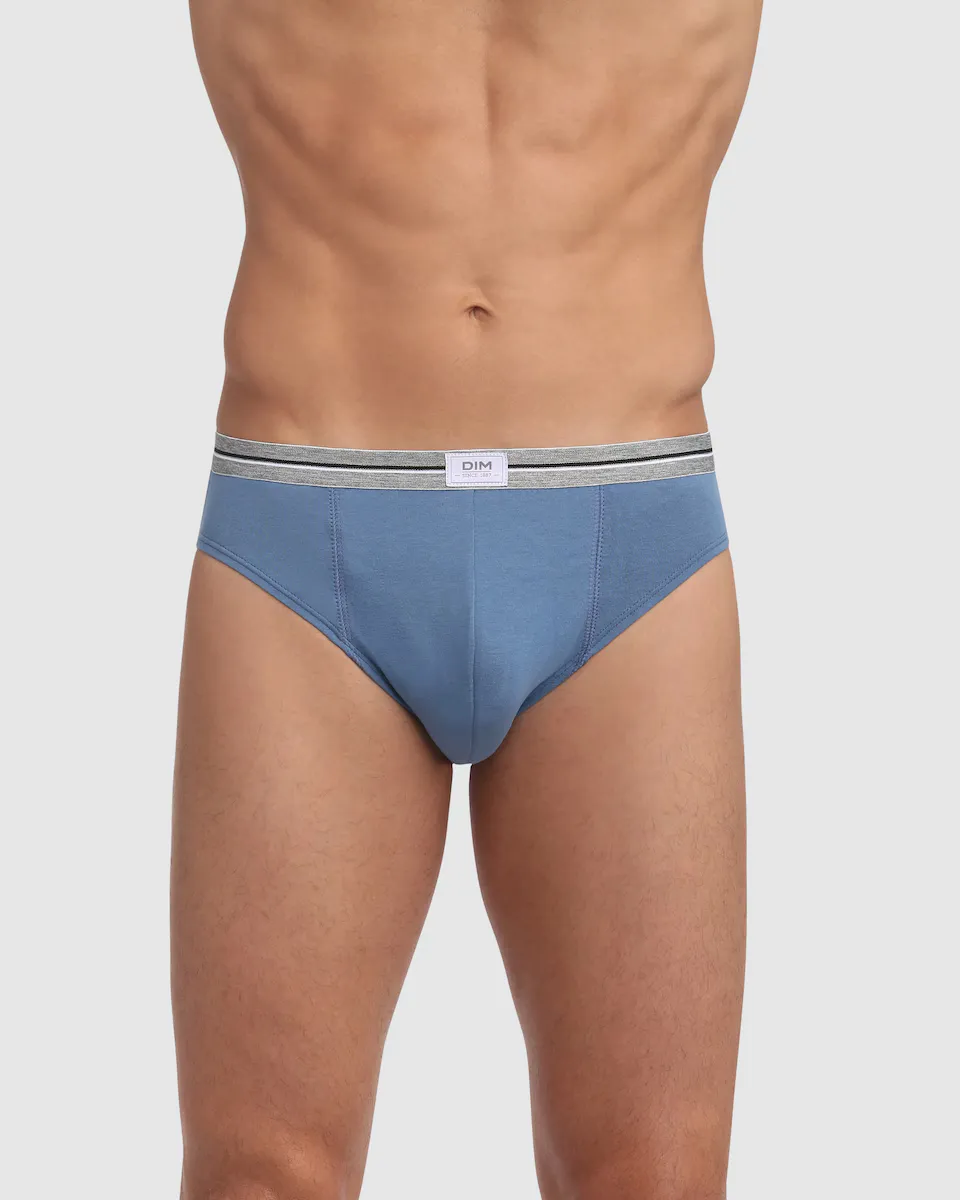 Упаковка из 3 ультрапрочных хлопчатобумажных трусов Dim, синий 
Упаковка из 3 ультрапрочных хлопчатобумажных трусов Dim, синий
