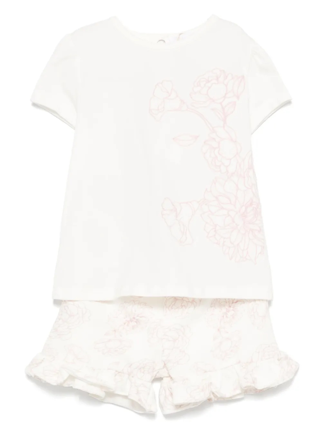 Комплект из футболки и шортов с цветочной вышивкой Patachou, белый
Комплект из футболки и шортов с цветочной вышивкой Patachou, белый
