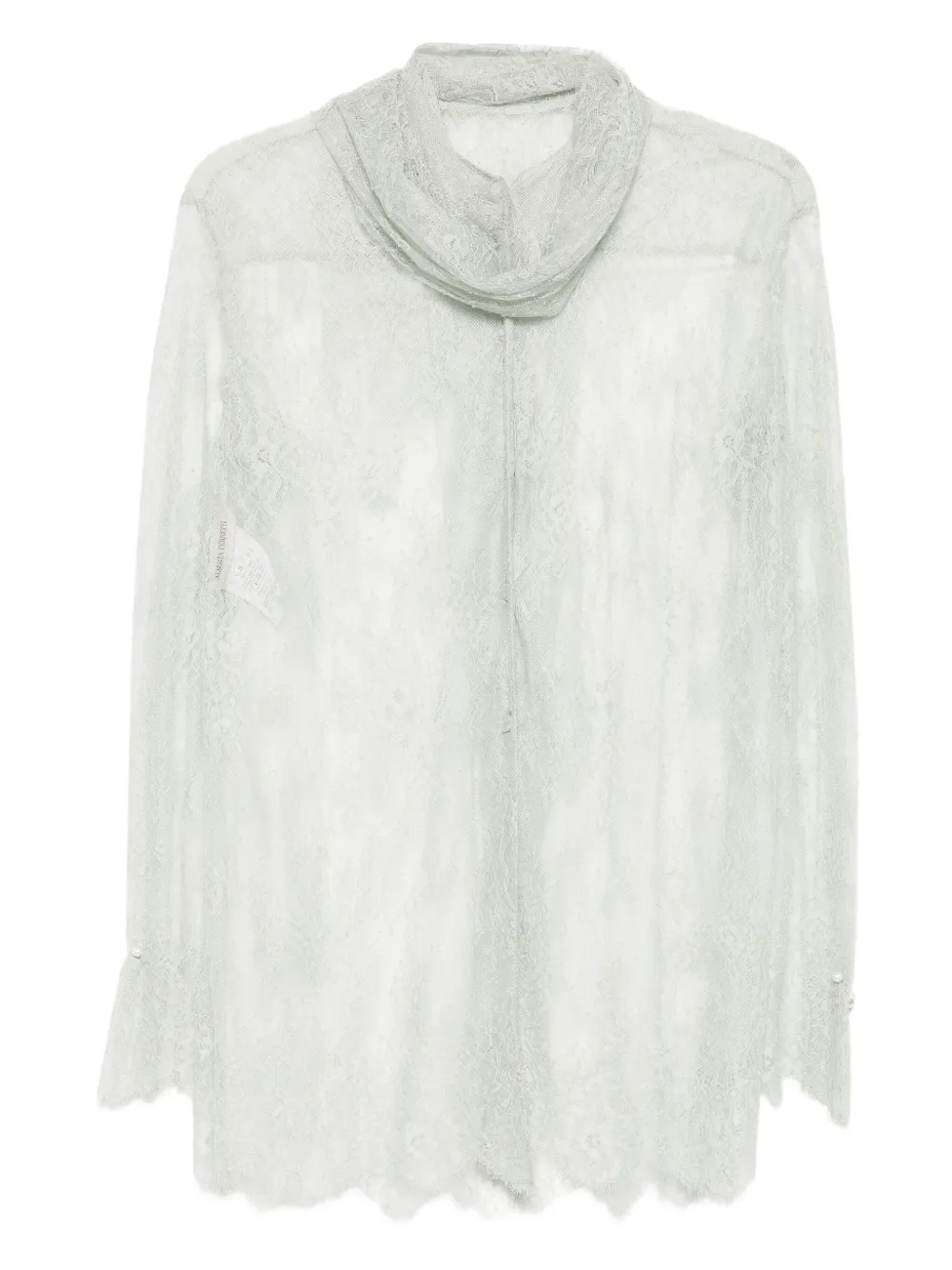 Кружевной топ с высоким воротом Alberta Ferretti, серый
Кружевной топ с высоким воротом Alberta Ferretti, серый