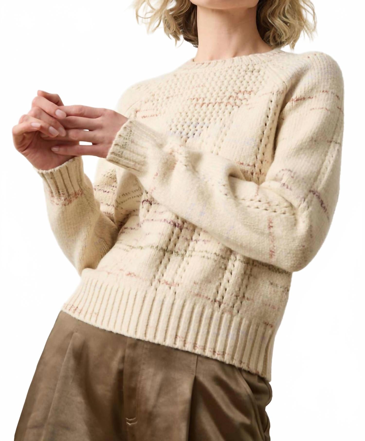 Lilla P Свитер с круглым вырезом и ажурной строчкой, цвет «яичная скорлупа»
Lilla P Свитер с круглым вырезом и ажурной строчкой, цвет «яичная скорлупа»