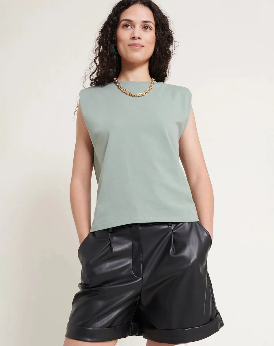 Женская футболка без рукавов с подплечниками Naf Naf, военный зеленый
Женская футболка без рукавов с подплечниками Naf Naf, военный зеленый