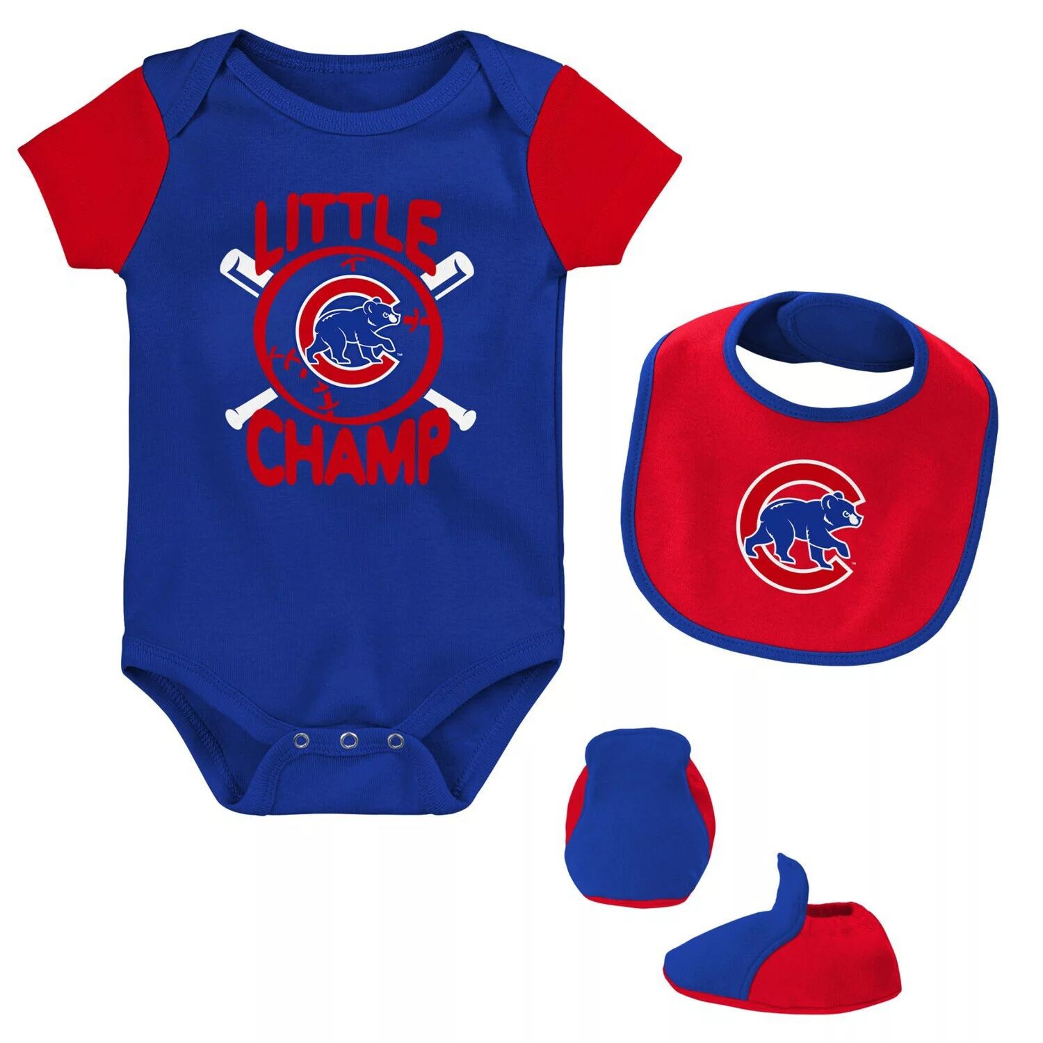 Комплект из трех боди с нагрудником и пинетками Royal Chicago Cubs Little Champ для новорожденных и младенцев Outerstuff
Комплект из трех боди с нагрудником и пинетками Royal Chicago Cubs Little Champ для новорожденных и младенцев Outerstuff