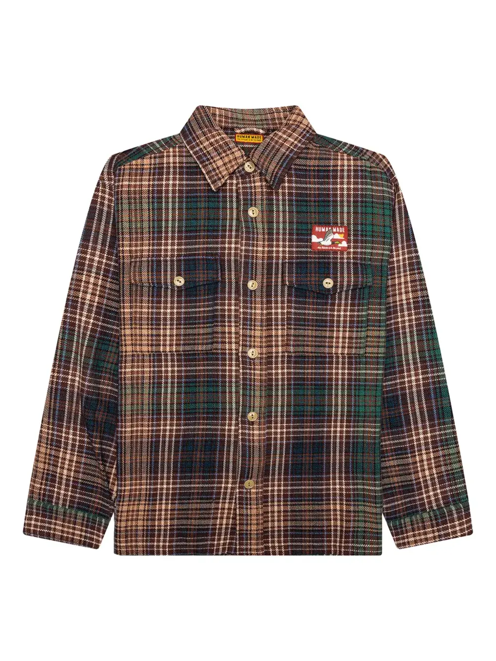 Клетчатая рубашка с вышитым логотипом Human Made, коричневый
Клетчатая рубашка с вышитым логотипом Human Made, коричневый