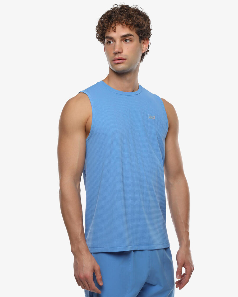 JAKED Синтетическая майка для фитнеса небесно-голубого цвета для мужчин
JAKED Синтетическая майка для фитнеса небесно-голубого цвета для мужчин