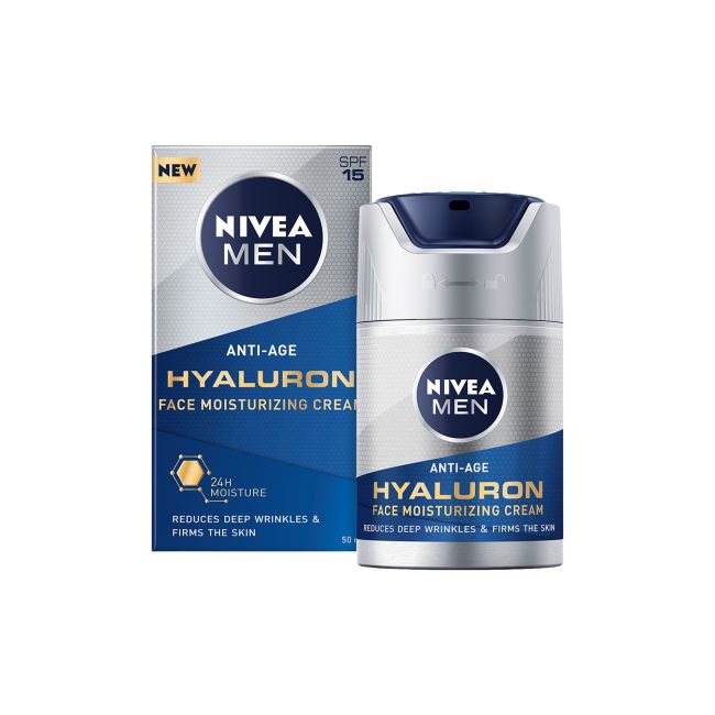 Увлажняющий крем для лица Anti-Age с гиалуроном Nivea Men, 50 мл
Увлажняющий крем для лица Anti-Age с гиалуроном Nivea Men, 50 мл