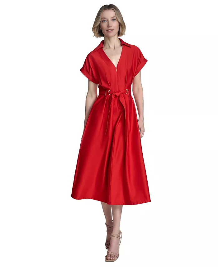 Женское миди-платье с молнией спереди и манжетами на рукавах Halston, красный
Женское миди-платье с молнией спереди и манжетами на рукавах Halston, красный