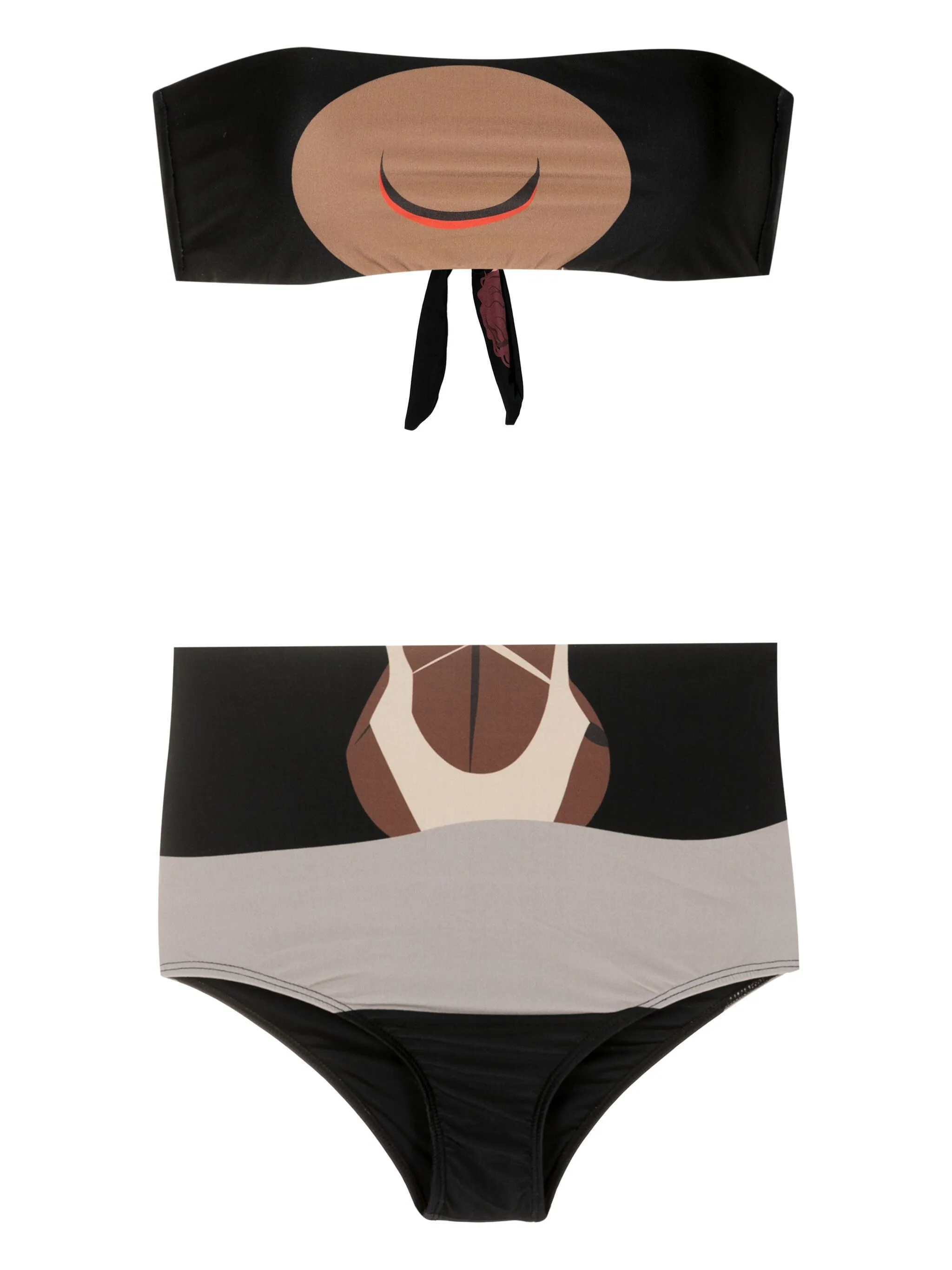 Бикини с топом-бандо и графичным принтом Amir Slama, черный
Бикини с топом-бандо и графичным принтом Amir Slama, черный