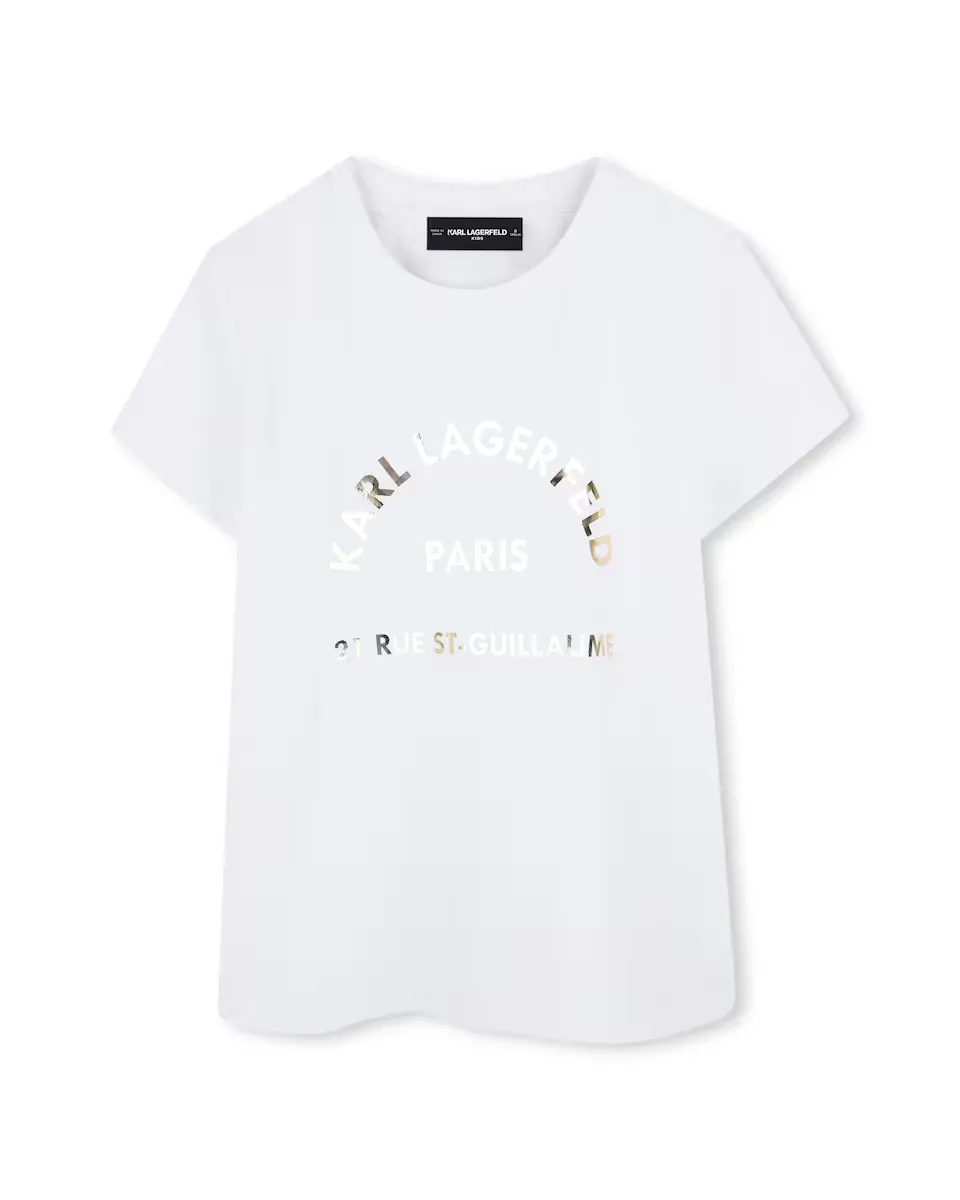 Футболка для девочки с короткими рукавами и рисунком спереди Karl Lagerfeld Kids, белый
Футболка для девочки с короткими рукавами и рисунком спереди Karl Lagerfeld Kids, белый
