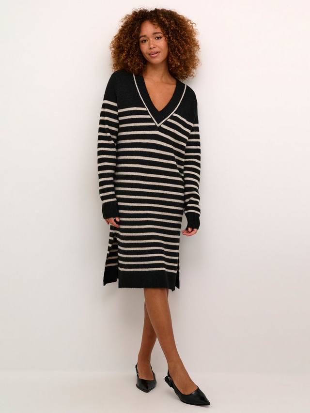 Трикотажное платье juno в полоску с v-образным вырезом длиной до колен KAFFE, цвет Black/Feather
Трикотажное платье juno в полоску с v-образным вырезом длиной до колен KAFFE, цвет Black/Feather