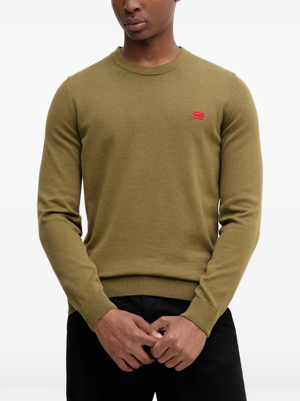 Свитер с круглым вырезом и нашивкой с логотипом Hugo, зеленый
Свитер с круглым вырезом и нашивкой с логотипом Hugo, зеленый