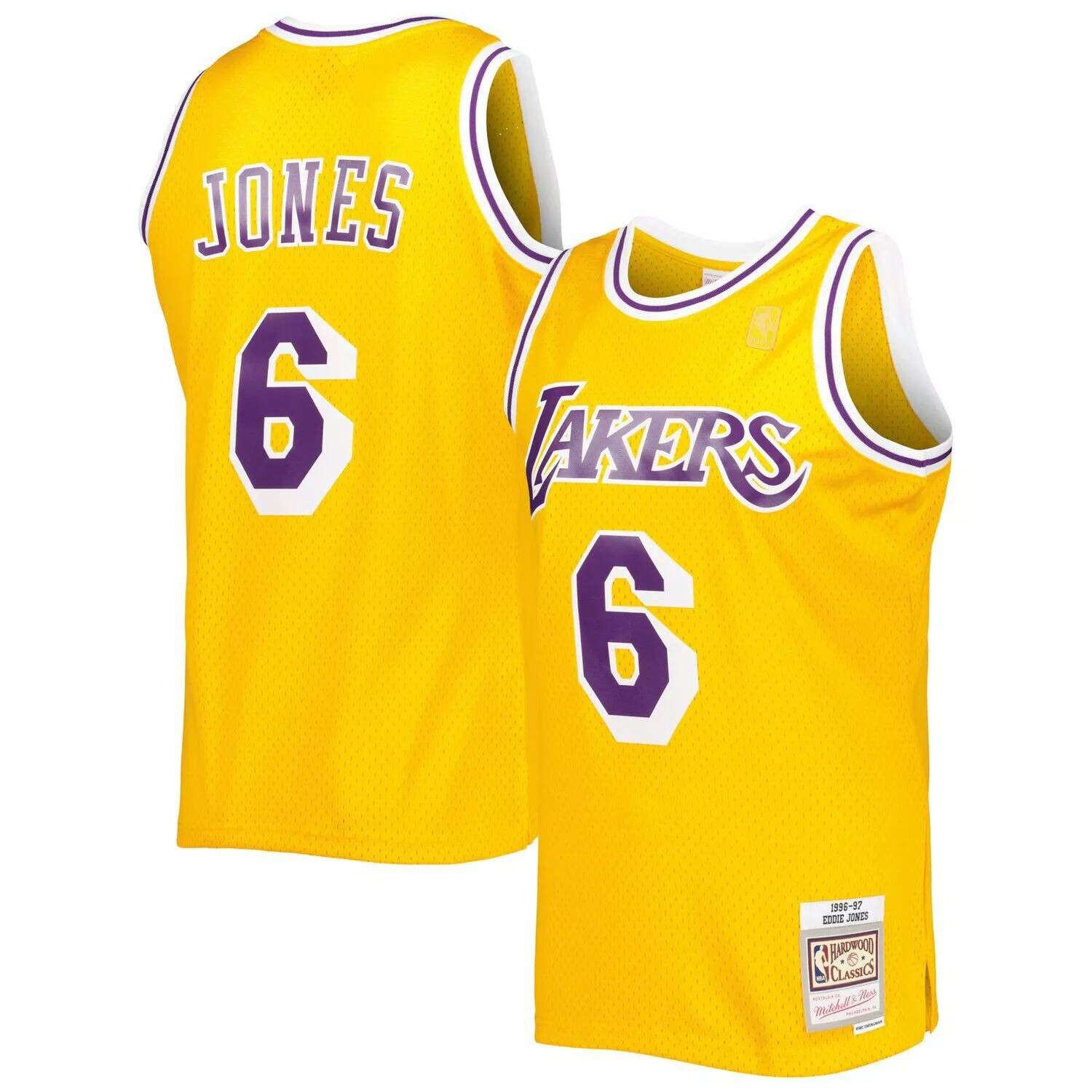 Мужская майка Mitchell & Ness Eddie Jones Gold Los Angeles Lakers 1996-97 Hardwood Classics Swingman
Мужская майка Mitchell & Ness Eddie Jones Gold Los Angeles Lakers 1996-97 Hardwood Classics Swingman