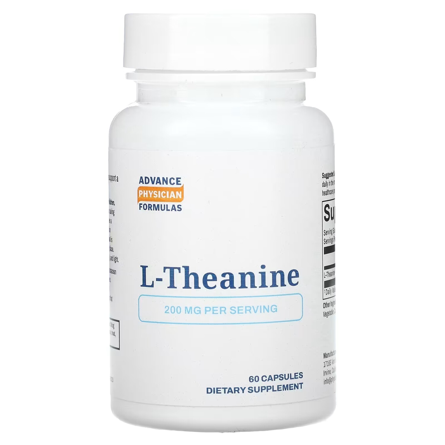 L-теанин Advance Physician Formulas Inc. 200 мг, 60 капсул
L-теанин Advance Physician Formulas Inc. 200 мг, 60 капсул