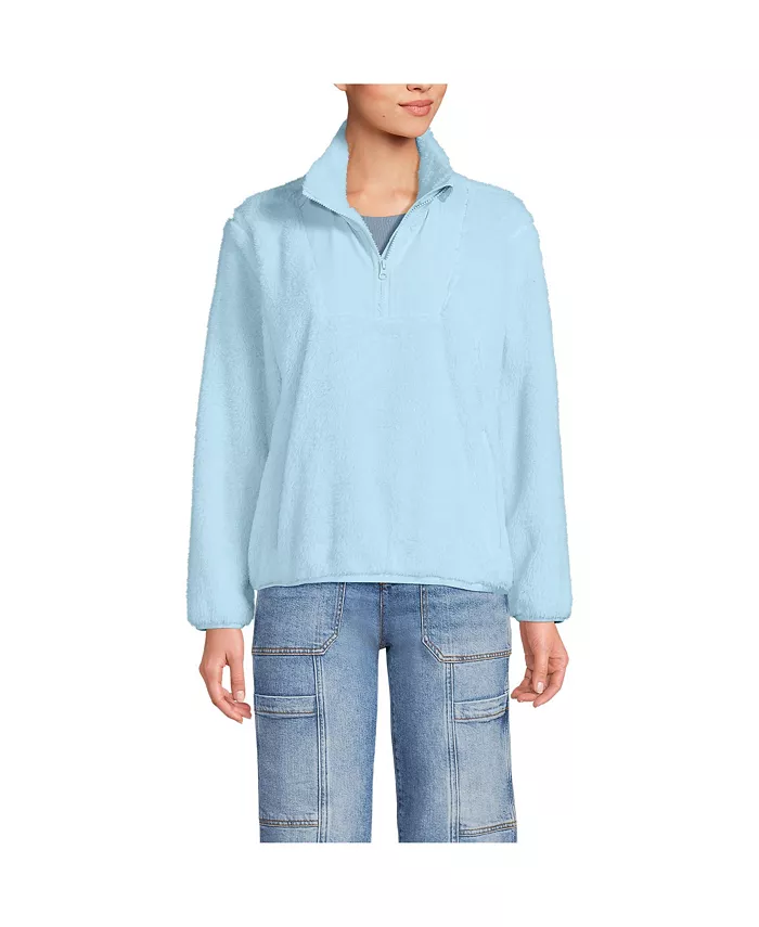 Женский уютный флисовый пуловер с высоким ворсом и застежкой-молнией на половину длины Lands' End, синий
Женский уютный флисовый пуловер с высоким ворсом и застежкой-молнией на половину длины Lands' End, синий