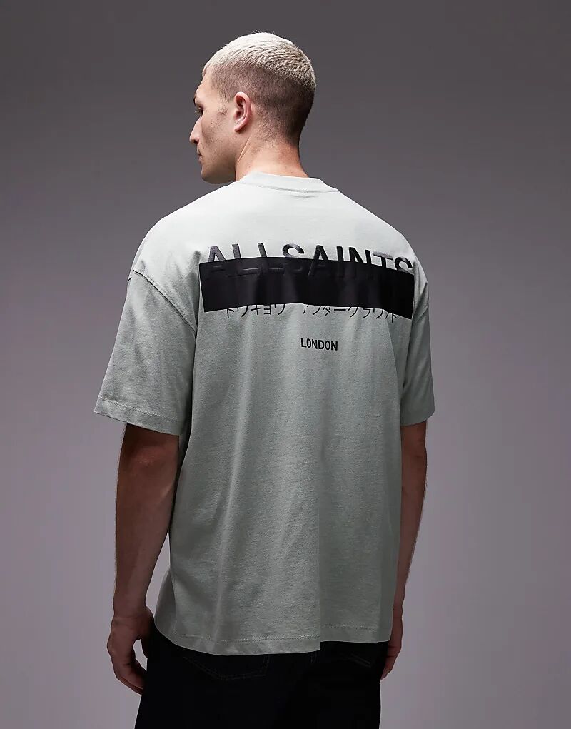 Футболка AllSaints Redact с большим логотипом цвета «минеральный зеленый»
Футболка AllSaints Redact с большим логотипом цвета «минеральный зеленый»