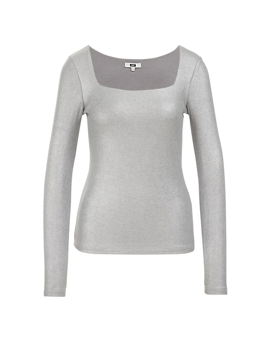 Лонгслив WE Fashion Shirt, серебряный 
Лонгслив WE Fashion Shirt, серебряный