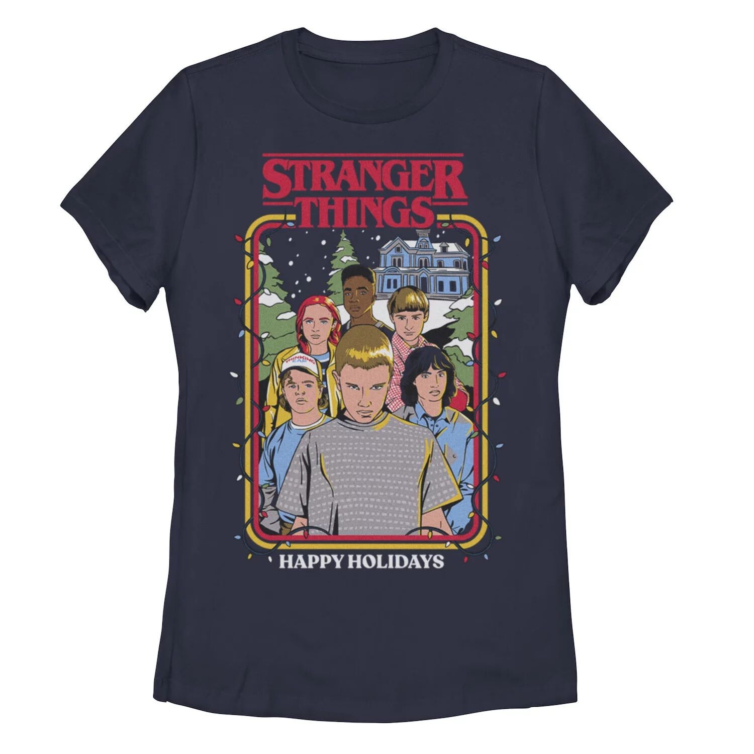 Детская футболка с портретом «Stranger Things Happy Holidays» Licensed Character 
Детская футболка с портретом «Stranger Things Happy Holidays» Licensed Character