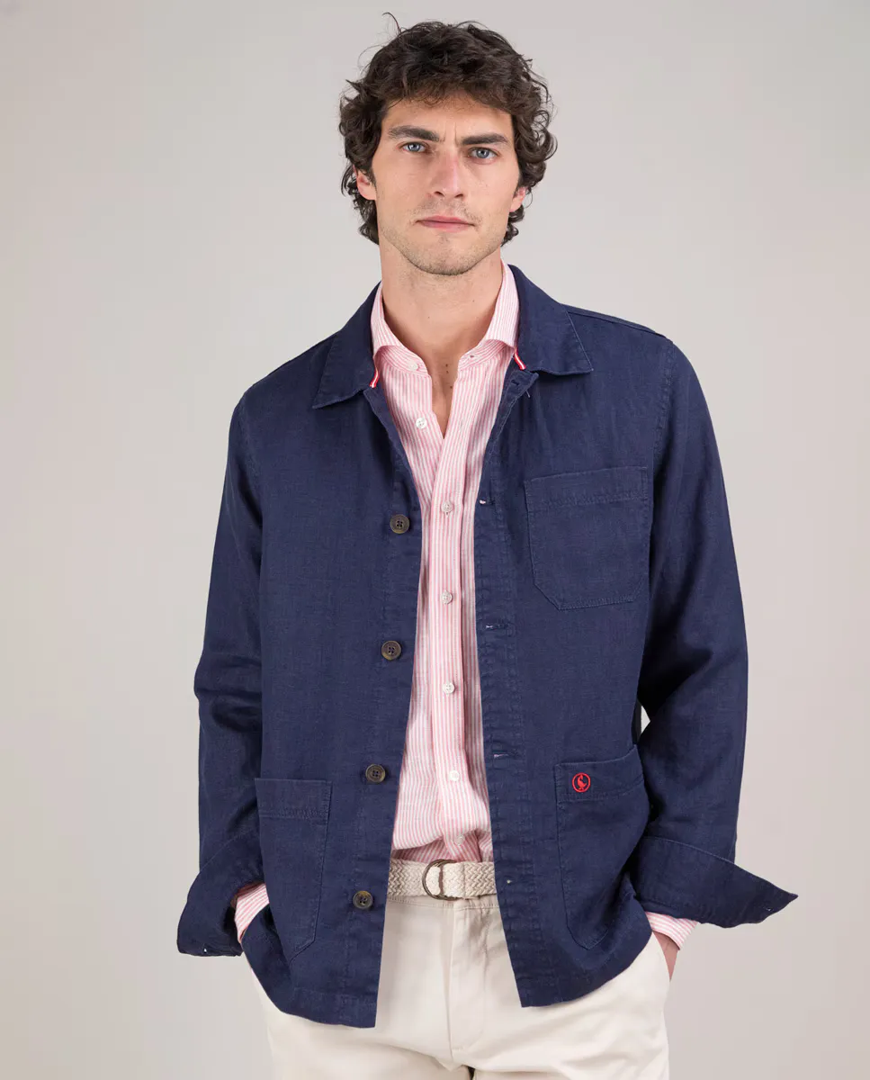 Мужская льняная одежда крашеная верхняя рубашка El Ganso, синий
Мужская льняная одежда крашеная верхняя рубашка El Ganso, синий