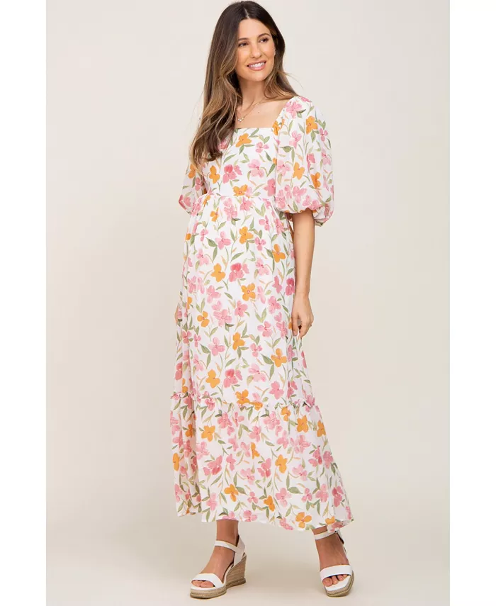 Белое платье макси с цветочным принтом и рукавами-фонариками для беременных Pinkblush, мультиколор
Белое платье макси с цветочным принтом и рукавами-фонариками для беременных Pinkblush, мультиколор