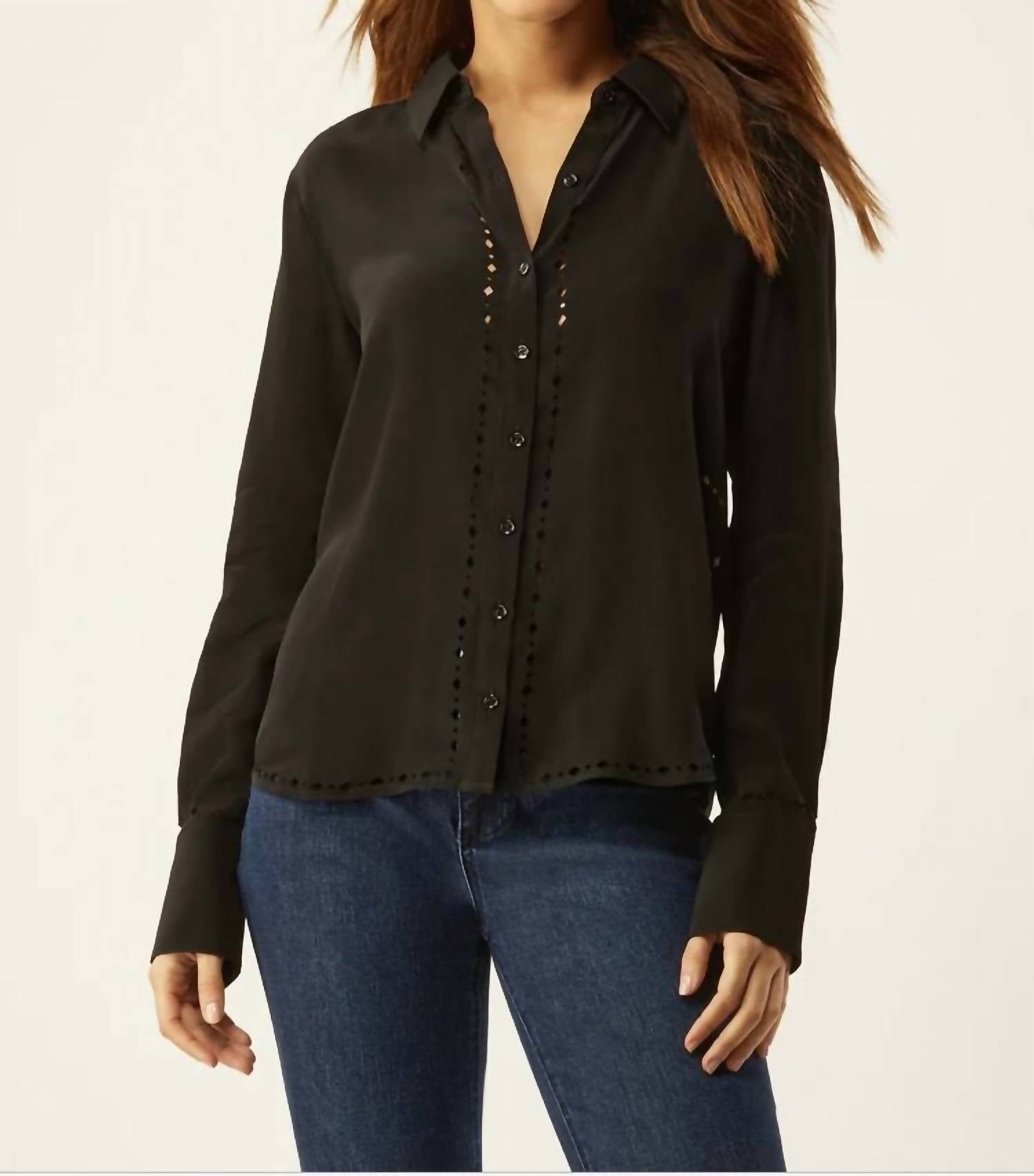 Рубашка с лазерной резкой черного цвета Ecru
Рубашка с лазерной резкой черного цвета Ecru