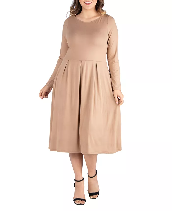 Женское платье миди с расклешенной юбкой больших размеров 24seven Comfort Apparel, коричневый/бежевый
Женское платье миди с расклешенной юбкой больших размеров 24seven Comfort Apparel, коричневый/бежевый