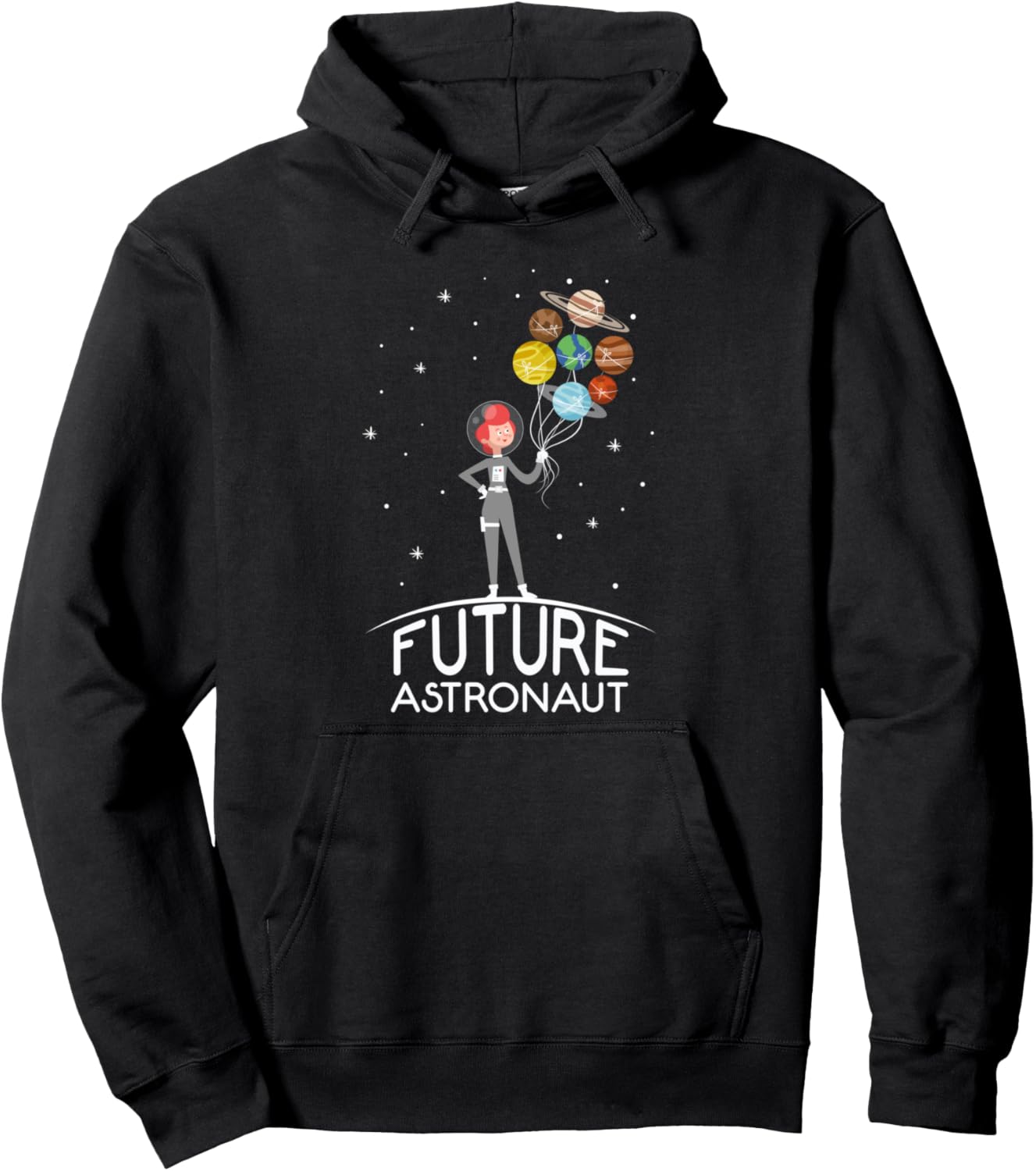 Толстовка с забавной цитатой «Будущий космонавт с планетами» для девочек Future Astronaut Shop, черный
Толстовка с забавной цитатой «Будущий космонавт с планетами» для девочек Future Astronaut Shop, черный