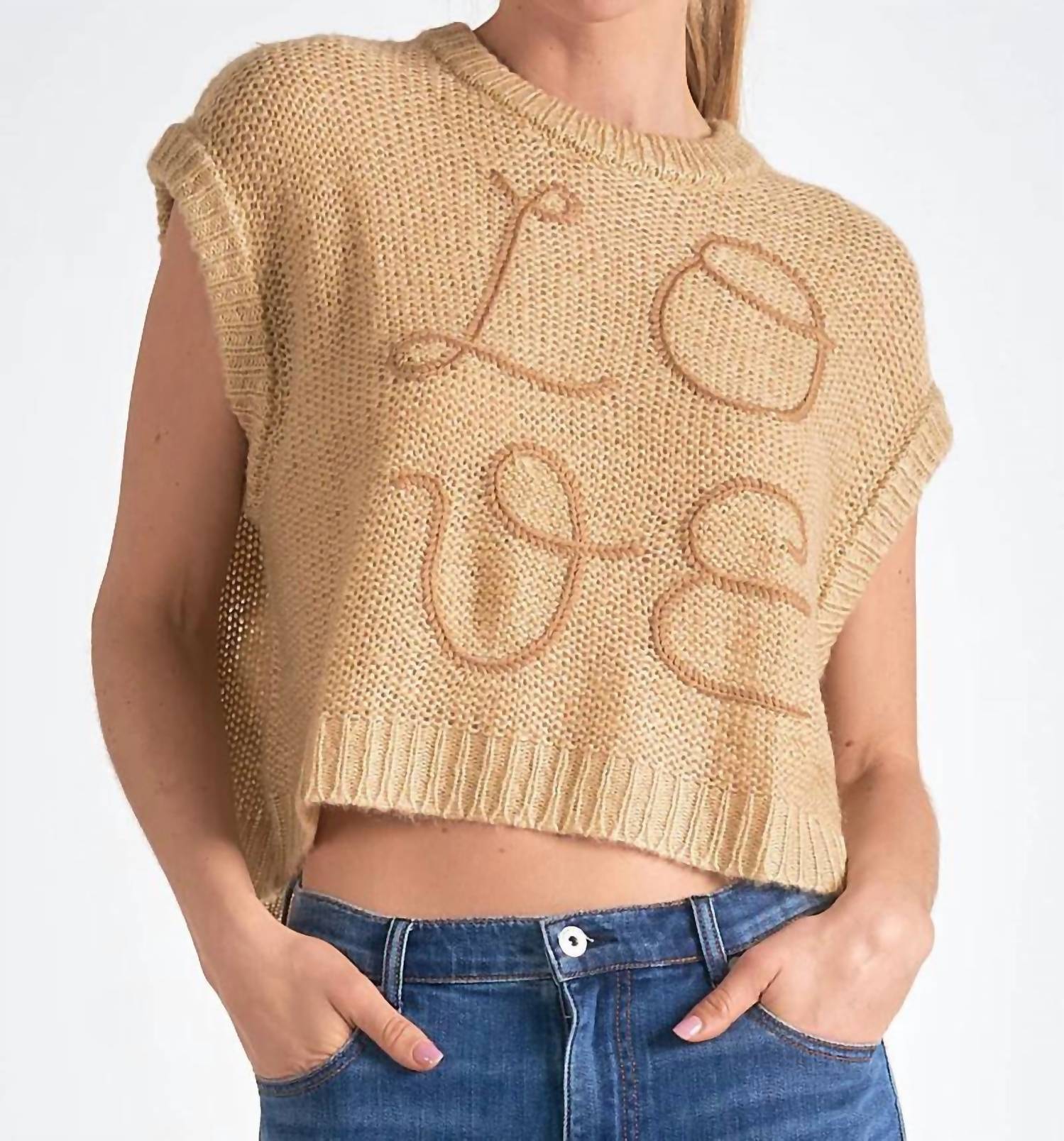 Свитер без рукавов Love в загаре ELAN, цвет tan 
Свитер без рукавов Love в загаре ELAN, цвет tan