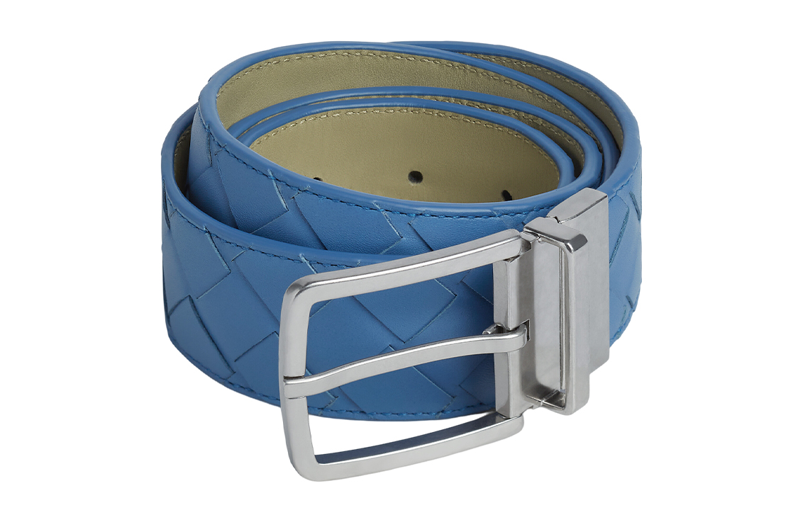 Кожаный ремень мужской светло-голубой Bottega Veneta 
Кожаный ремень мужской светло-голубой Bottega Veneta
