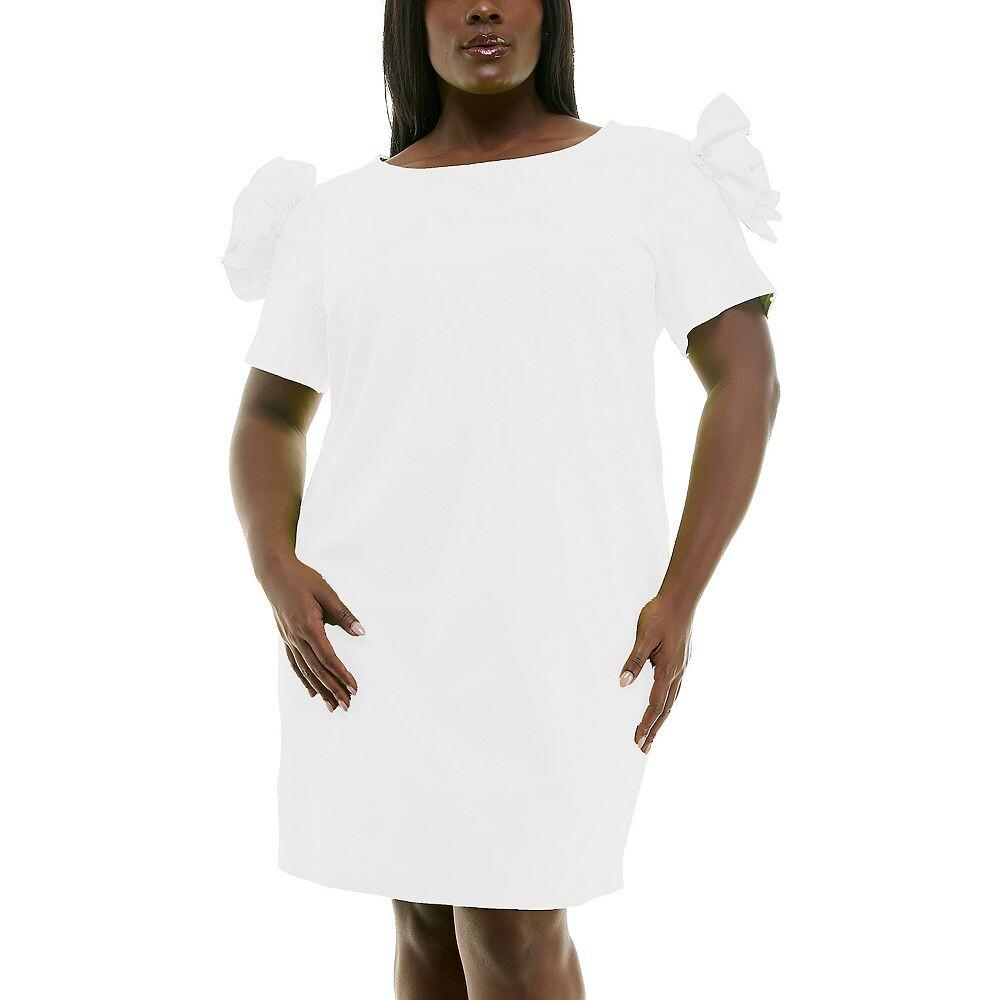 Плюс размер Nina Leonard Мини-платье-футляр с цветочными рюшами и плечами, белый
Плюс размер Nina Leonard Мини-платье-футляр с цветочными рюшами и плечами, белый