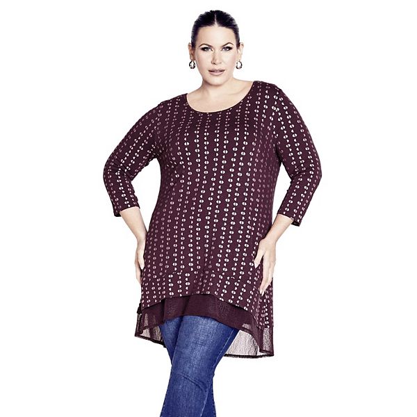 Женская туника с фольгированным принтом plus size Avenue, Merlot
Женская туника с фольгированным принтом plus size Avenue, Merlot