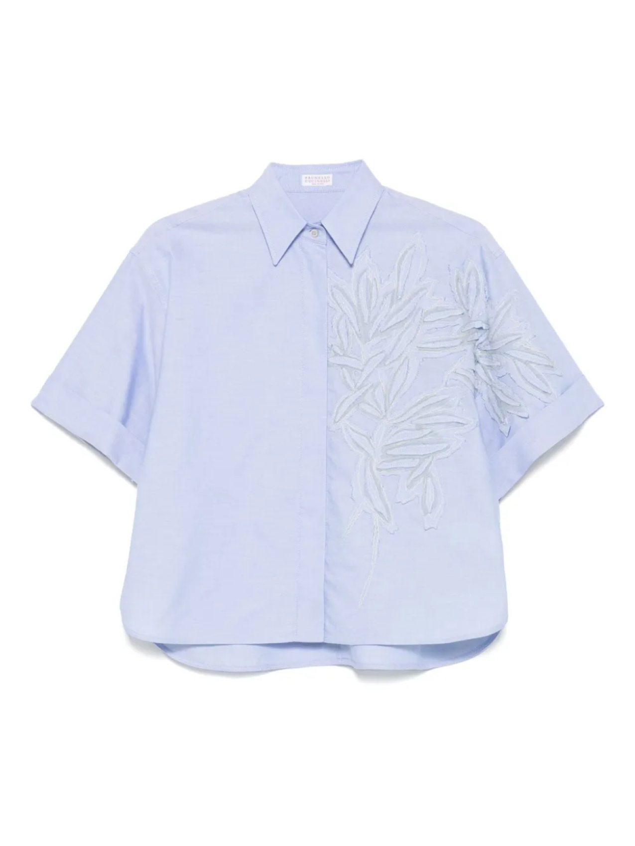 Brunello Cucinelli рубашка с короткими рукавами и вышивкой, синий
Brunello Cucinelli рубашка с короткими рукавами и вышивкой, синий