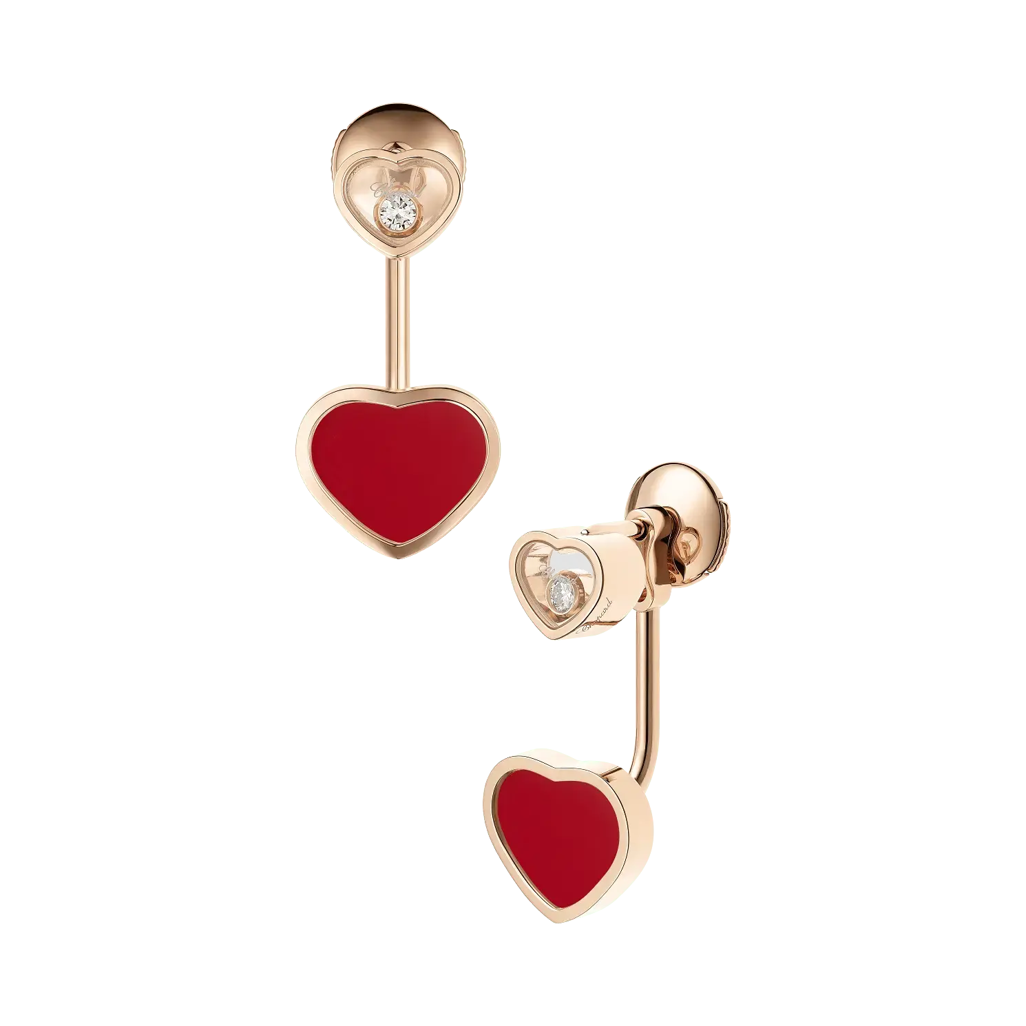 Серьги Chopard Happy Hearts - Серьги, розовое золото, бриллианты, красный камень
Серьги Chopard Happy Hearts - Серьги, розовое золото, бриллианты, красный камень