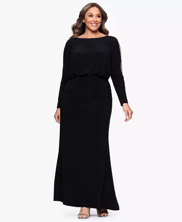 Платье больших размеров с круглым вырезом и длинными рукавами, расшитыми бисером Betsy & Adam, мультиколор
Платье больших размеров с круглым вырезом и длинными рукавами, расшитыми бисером Betsy & Adam, мультиколор