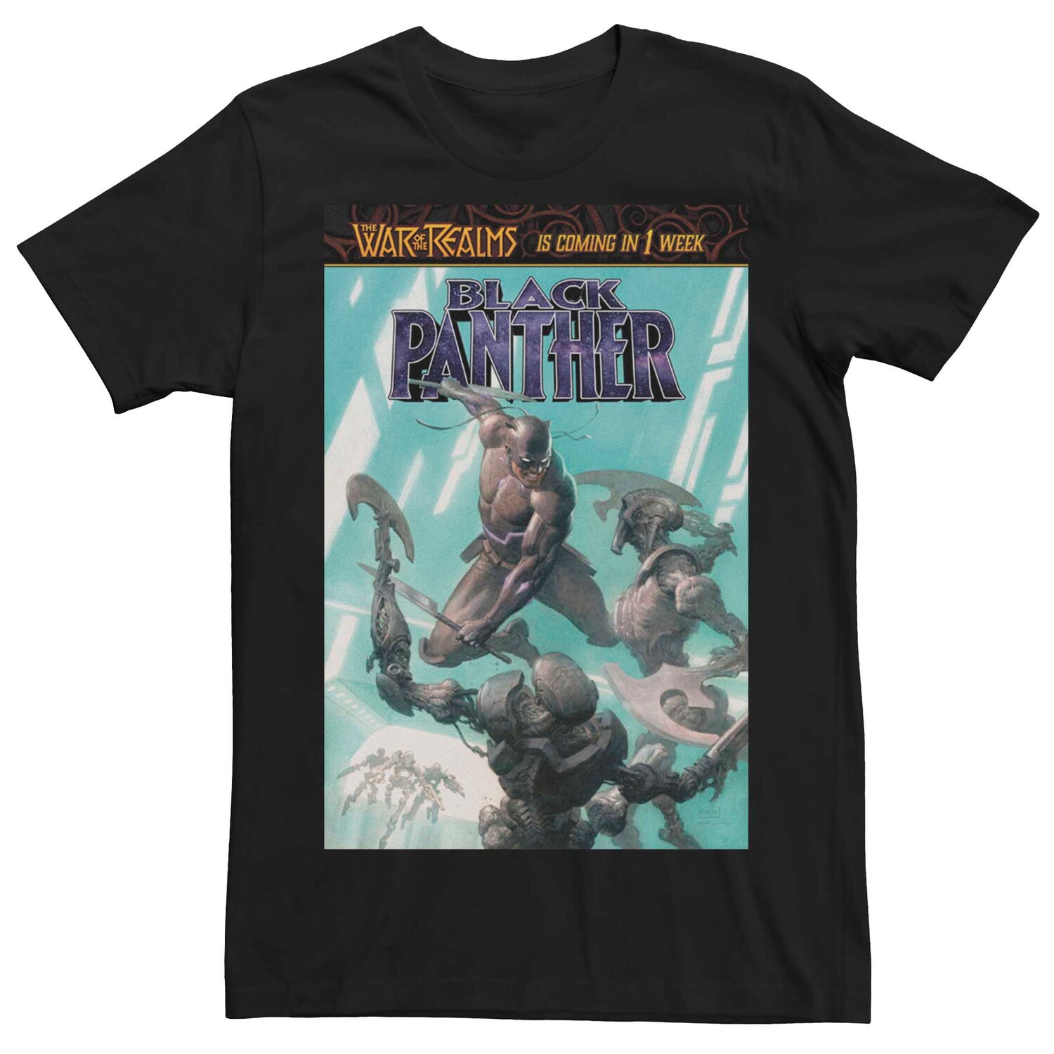 Мужская футболка с рисунком Black Panther War of Realms Licensed Character
Мужская футболка с рисунком Black Panther War of Realms Licensed Character