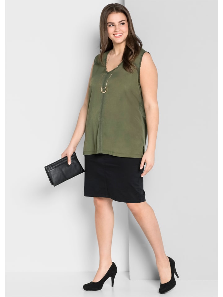 Юбка до колена sheego, черный 
Юбка до колена sheego, черный