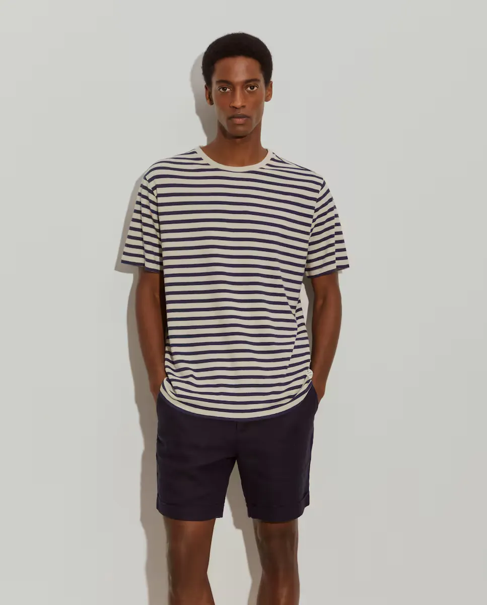 Мужская полосатая футболка из хлопка и льна Lion of Porches, темно-синий
Мужская полосатая футболка из хлопка и льна Lion of Porches, темно-синий