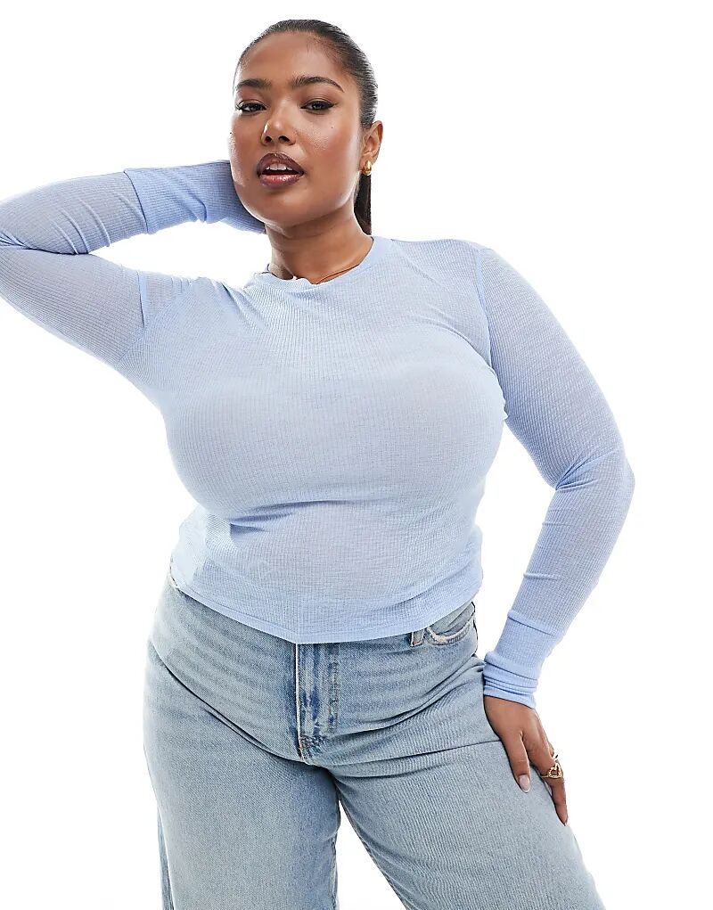 Сетчатый топ с круглым вырезом в рубчик светло-голубого цвета ASOS
Сетчатый топ с круглым вырезом в рубчик светло-голубого цвета ASOS