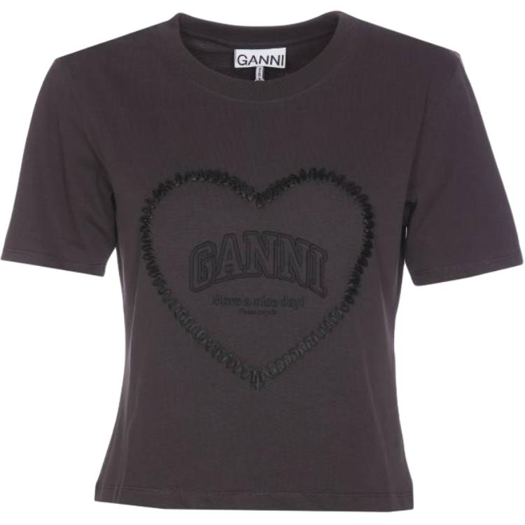 Футболка с вышитым логотипом GANNI, серый
Футболка с вышитым логотипом GANNI, серый